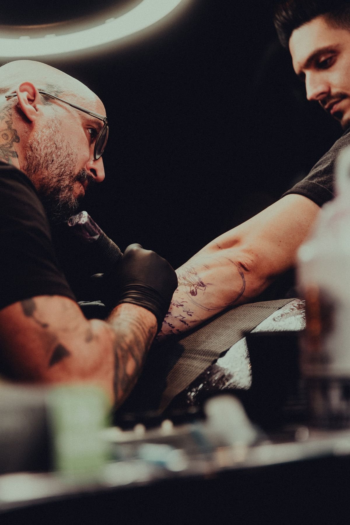 Full arm tattoo session